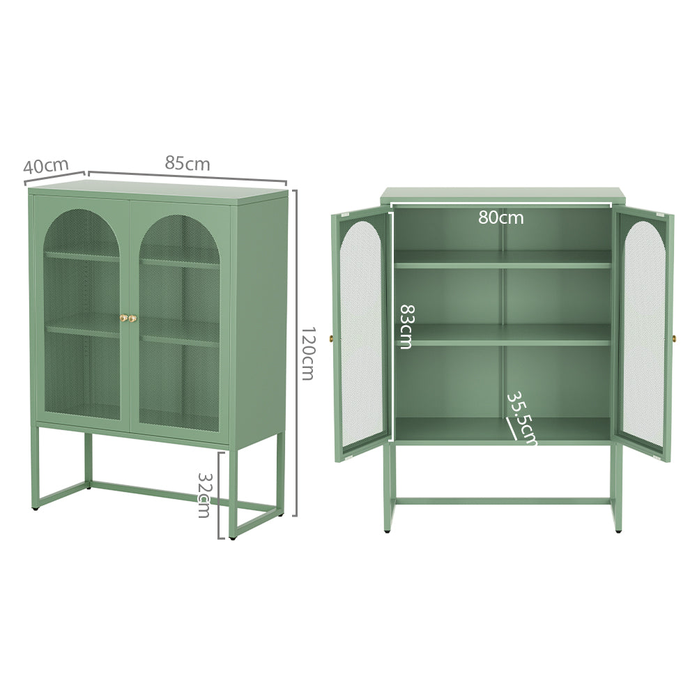 ArtissIn Buffet Sideboard Metal Cabinet - ELMA Green-Furniture > Living Room-PEROZ Accessories