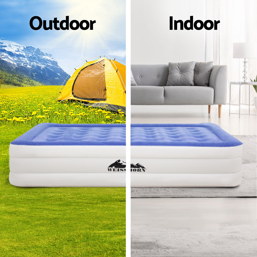 Weisshorn Air Mattress Single Inflatable Bed 46cm Cube Airbed-Outdoor Recreation > Camping > Inflatable Mattresses-PEROZ Accessories