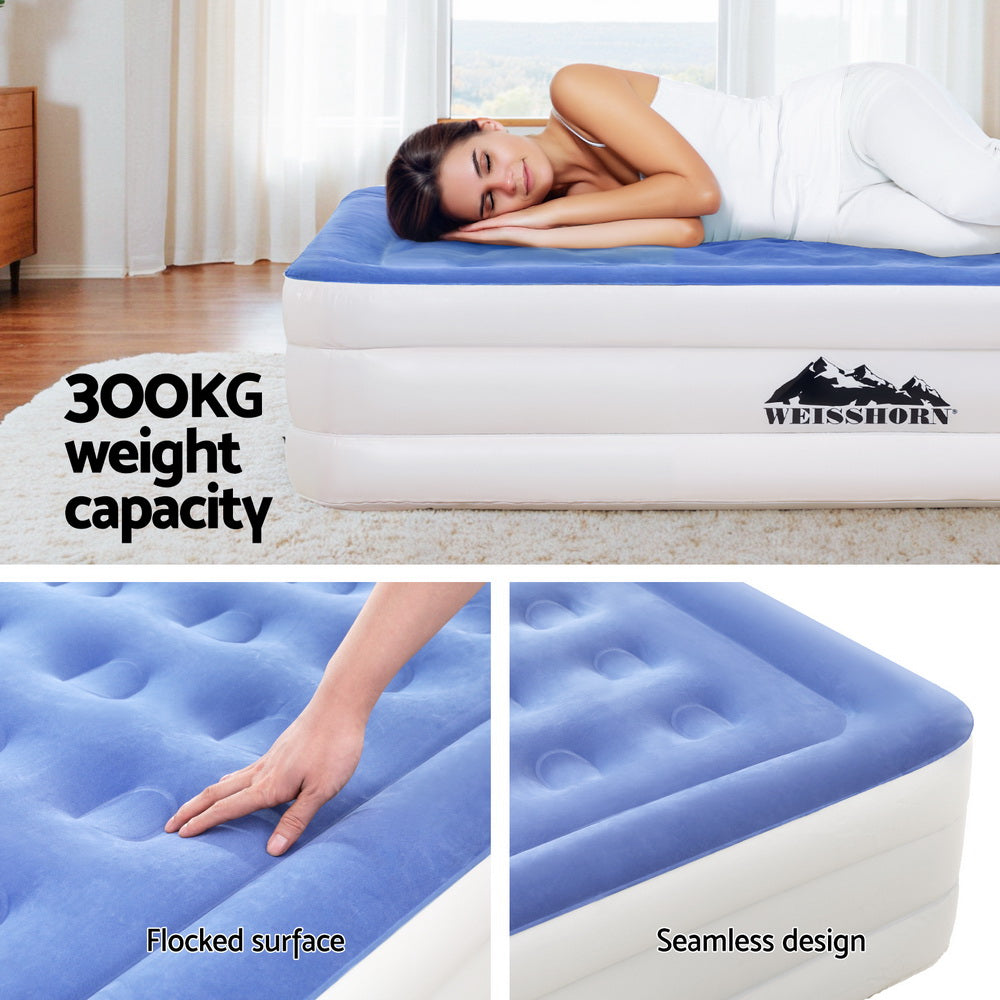 Weisshorn Air Mattress Queen Inflatable Bed 46cm Air bed Cube-Outdoor Recreation > Camping > Inflatable Mattresses-PEROZ Accessories