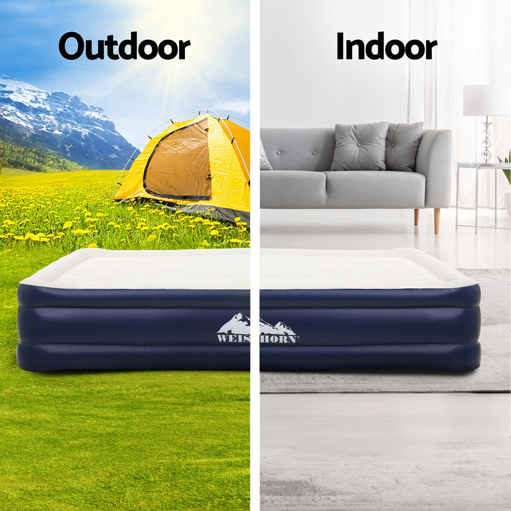 Weisshorn Air Mattress Single Inflatable Bed 46cm Air bed Grey-Outdoor Recreation > Camping > Inflatable Mattresses-PEROZ Accessories