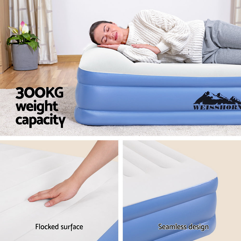 Weisshorn Air Mattress Queen Inflatable Bed 46cm Air bed-Outdoor Recreation > Camping > Inflatable Mattresses-PEROZ Accessories