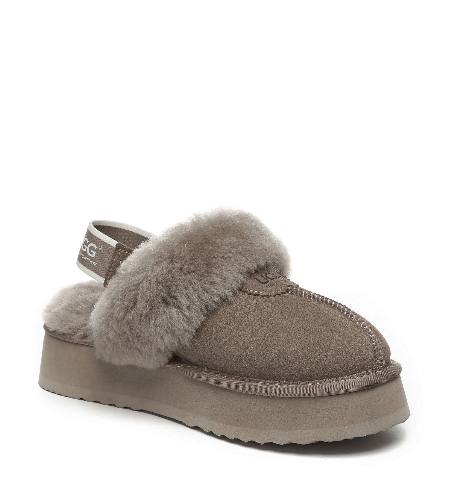 Australian Shepherd UGG Waffle Platform Slingback Slippers - AS2048-Slingback Slippers-PEROZ Accessories