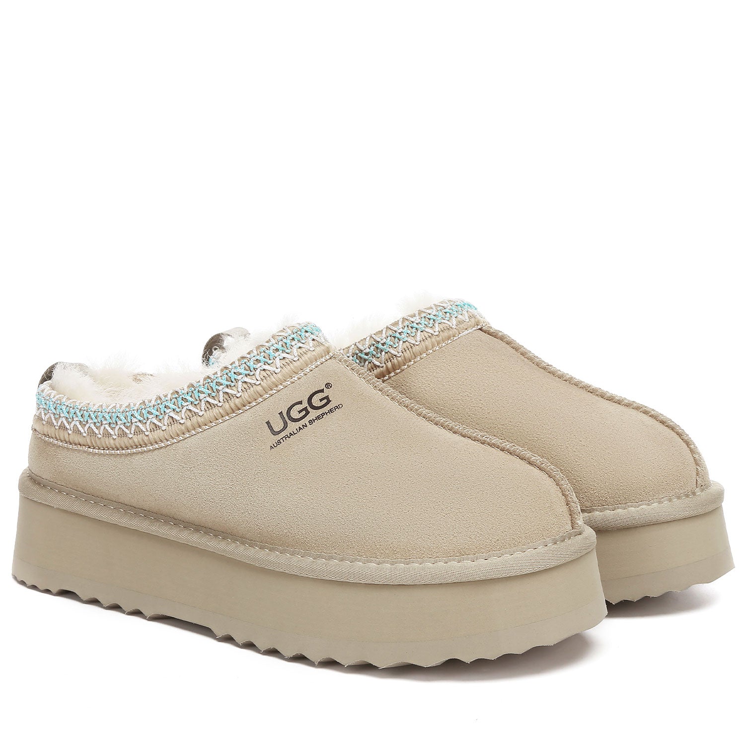 AUSTRALIAN SHEPHERD® UGG Slippers Sheepskin Wool Ankle Platform Tazzy Ventus-UGG Slippers-PEROZ Accessories