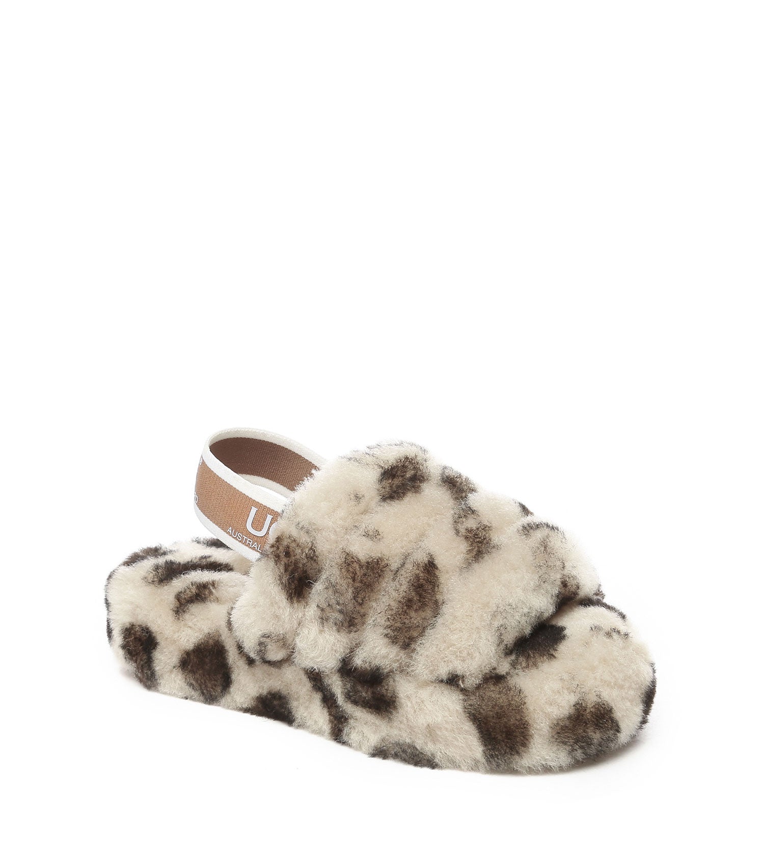 Australian Shepherd UGG Kids Puffy Leopard Slippers - AS2066K-Slippers-PEROZ Accessories