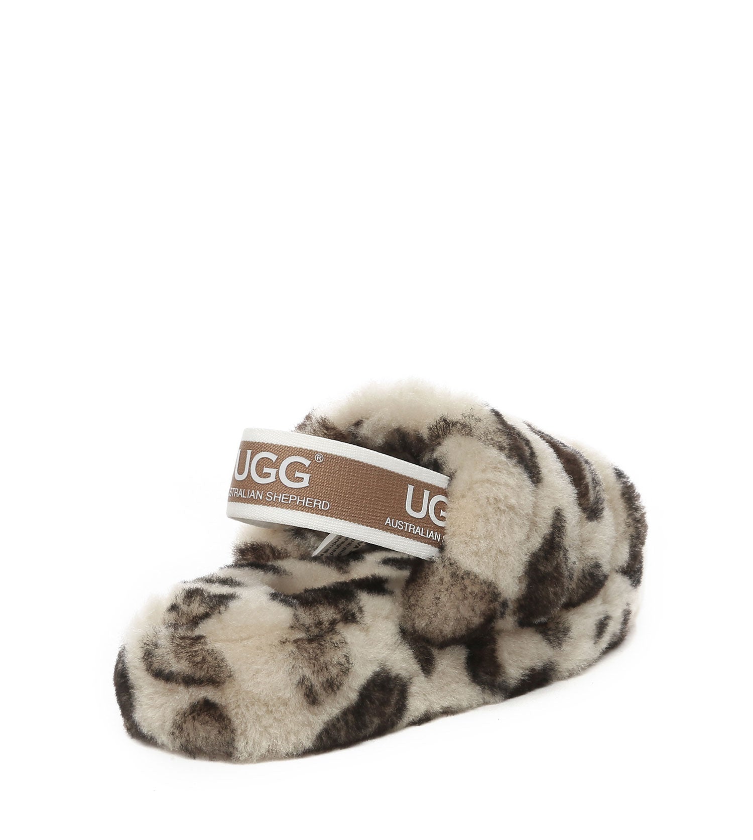 Australian Shepherd UGG Kids Puffy Leopard Slippers - AS2066K-Slippers-PEROZ Accessories