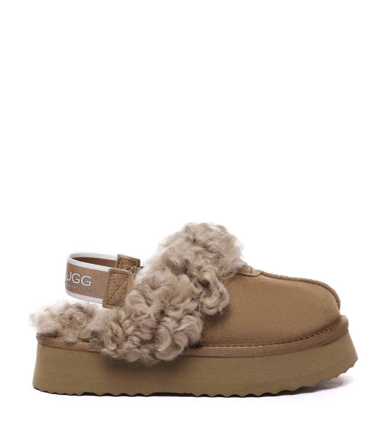 Australian Shepherd UGG Waffle Curly Platform Slippers - AS2074-Slippers-PEROZ Accessories