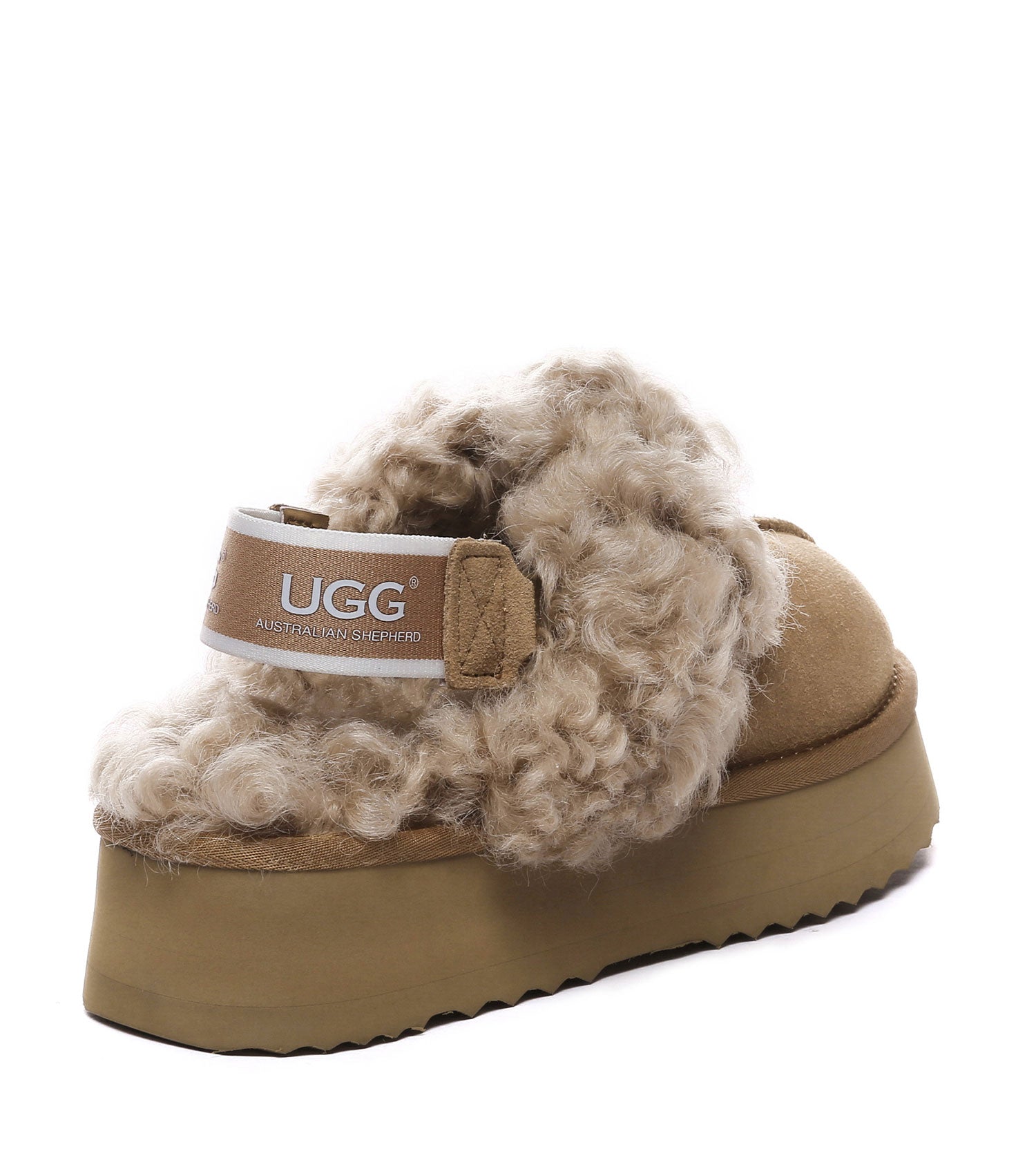 Australian Shepherd UGG Waffle Curly Platform Slippers - AS2074-Slippers-PEROZ Accessories