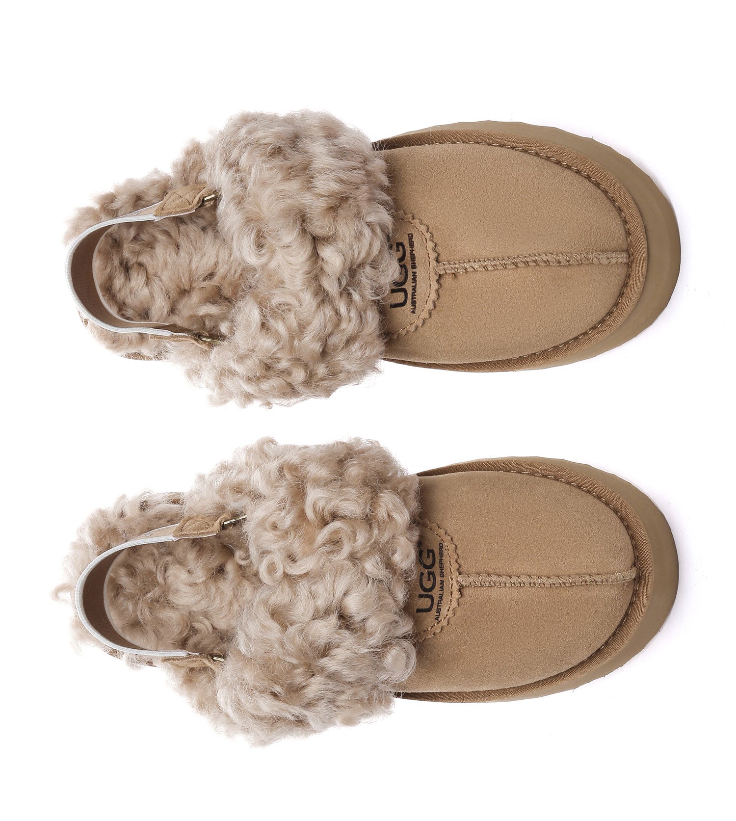 Australian Shepherd UGG Waffle Curly Platform Slippers - AS2074-Slippers-PEROZ Accessories