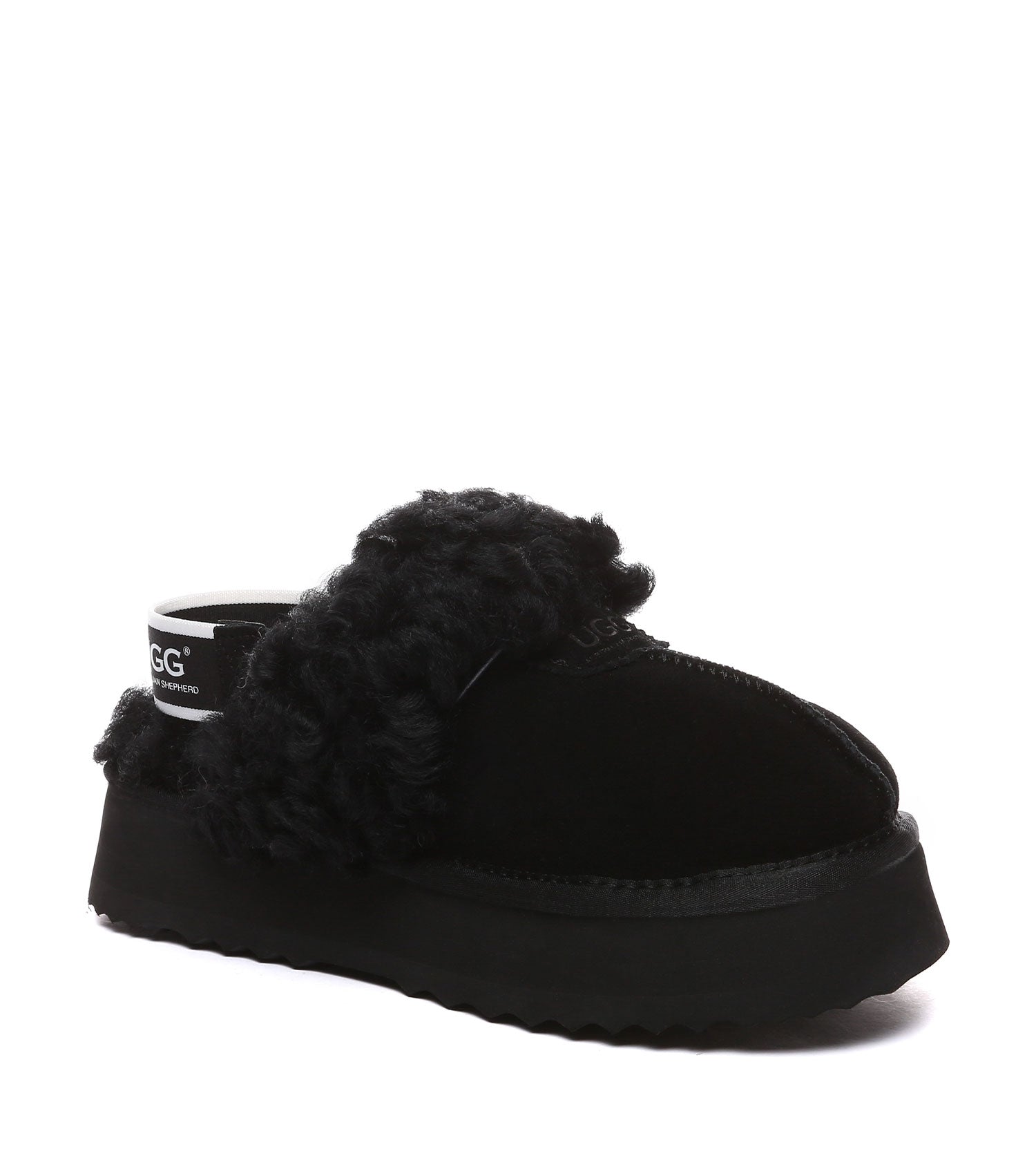 Australian Shepherd UGG Waffle Curly Platform Slippers - AS2074-Slippers-PEROZ Accessories