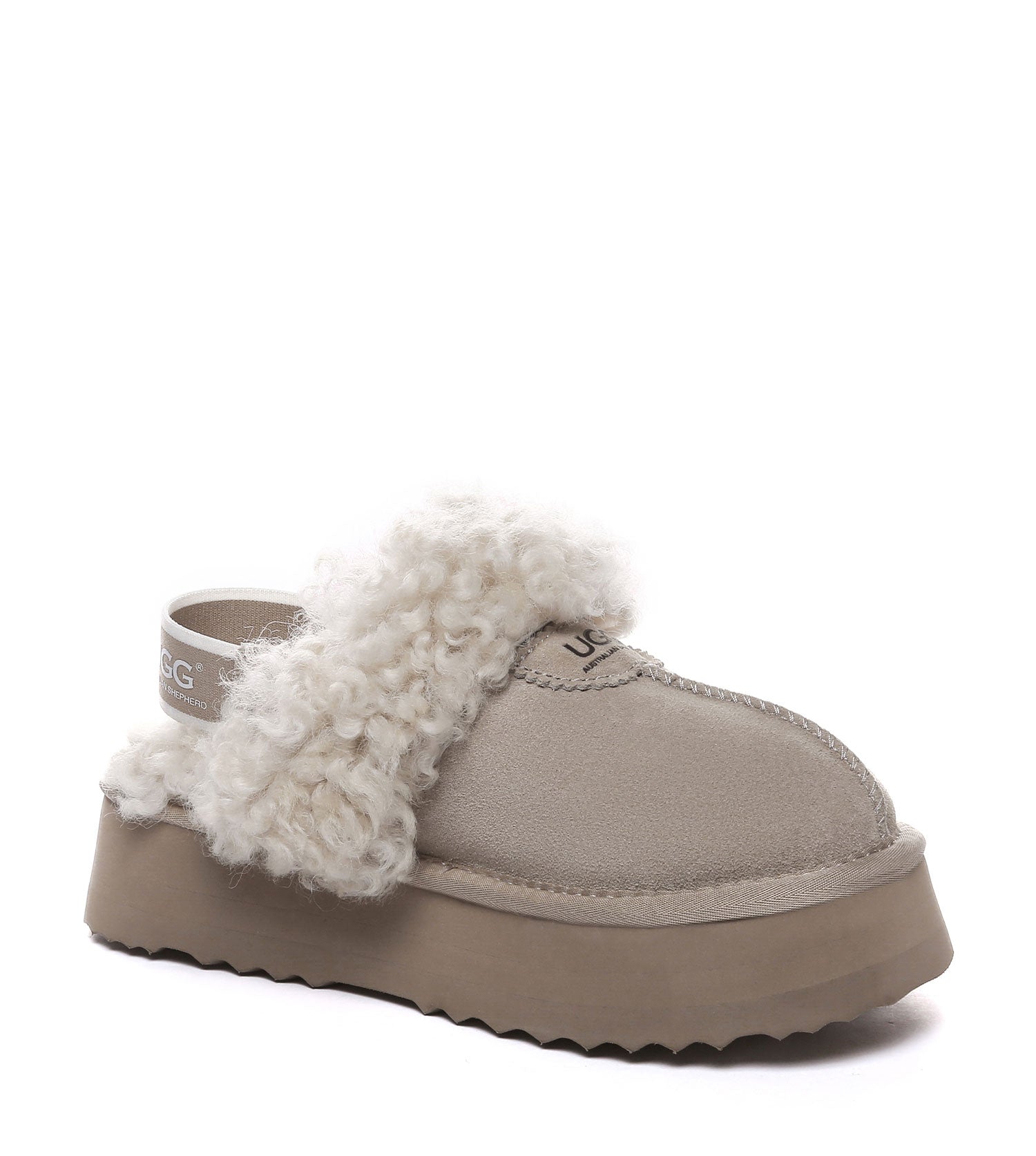 Australian Shepherd UGG Waffle Curly Platform Slippers - AS2074-Slippers-PEROZ Accessories