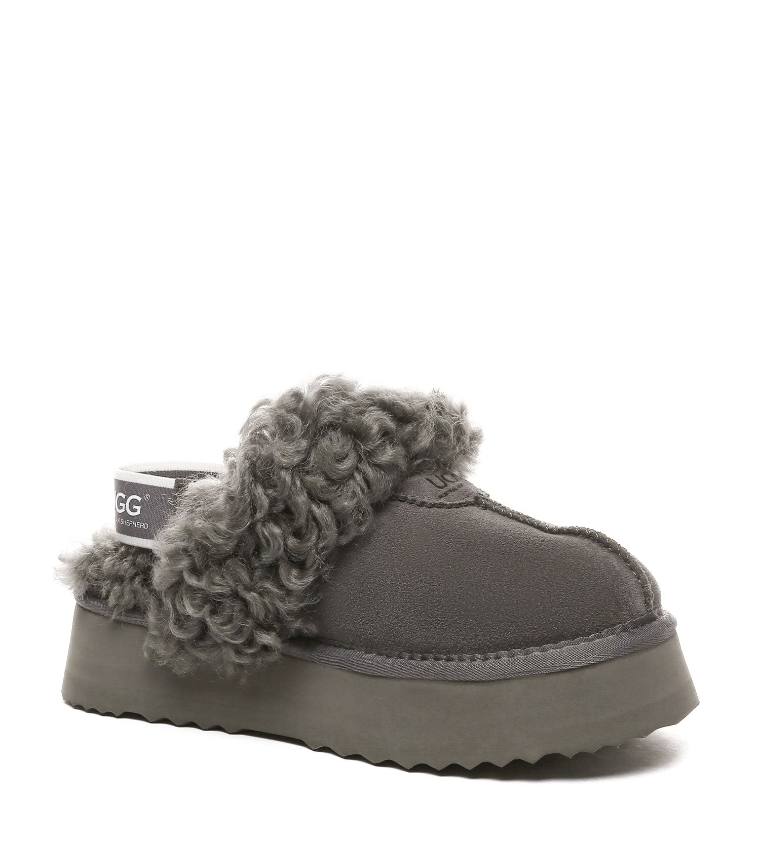 Australian Shepherd UGG Waffle Curly Platform Slippers - AS2074-Slippers-PEROZ Accessories