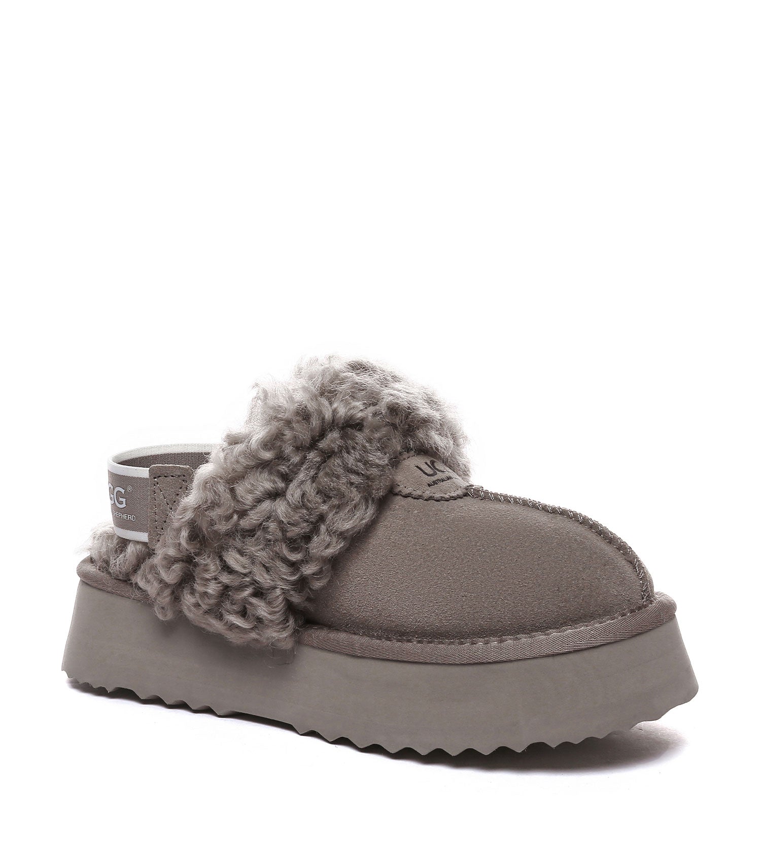 Australian Shepherd UGG Waffle Curly Platform Slippers - AS2074-Slippers-PEROZ Accessories