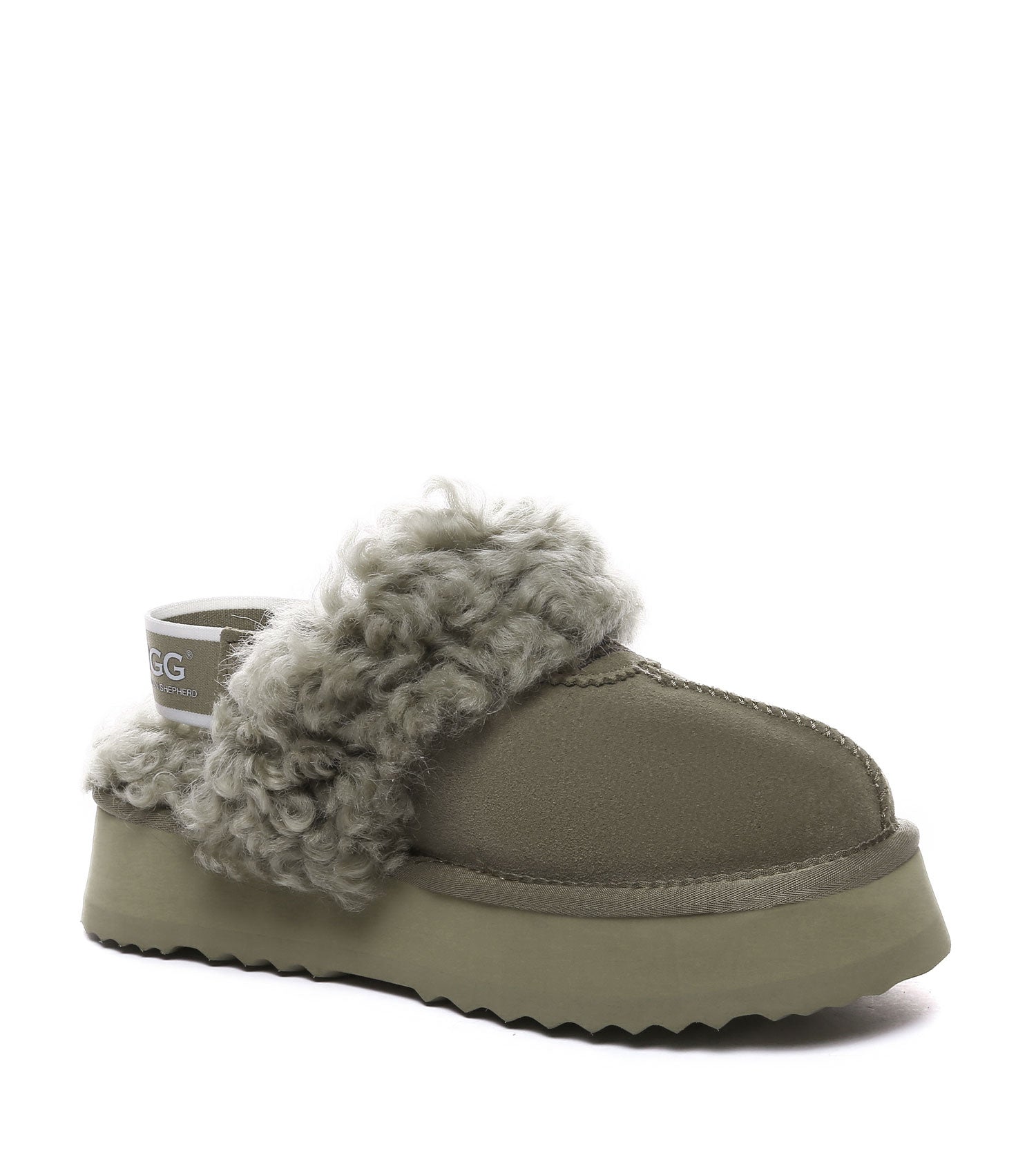 Australian Shepherd UGG Waffle Curly Platform Slippers - AS2074-Slippers-PEROZ Accessories