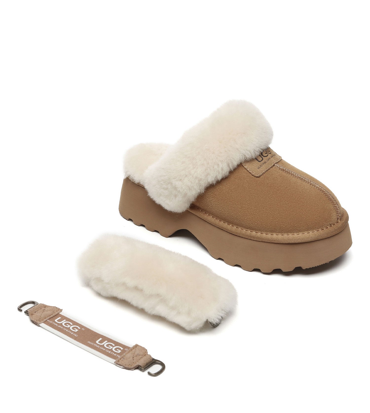 Australian Shepherd UGG Muna Platform Slippers - AS2087-Slippers-PEROZ Accessories