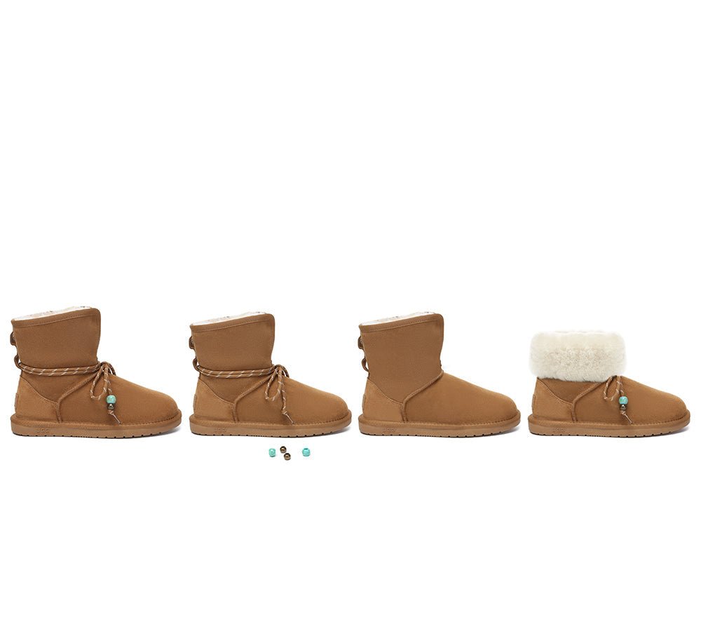 AUSTRALIAN SHEPHERD® 2-Way Style UGG Boots Women Sheepskin Wool Adjustable Strap Carlos-PEROZ Accessories