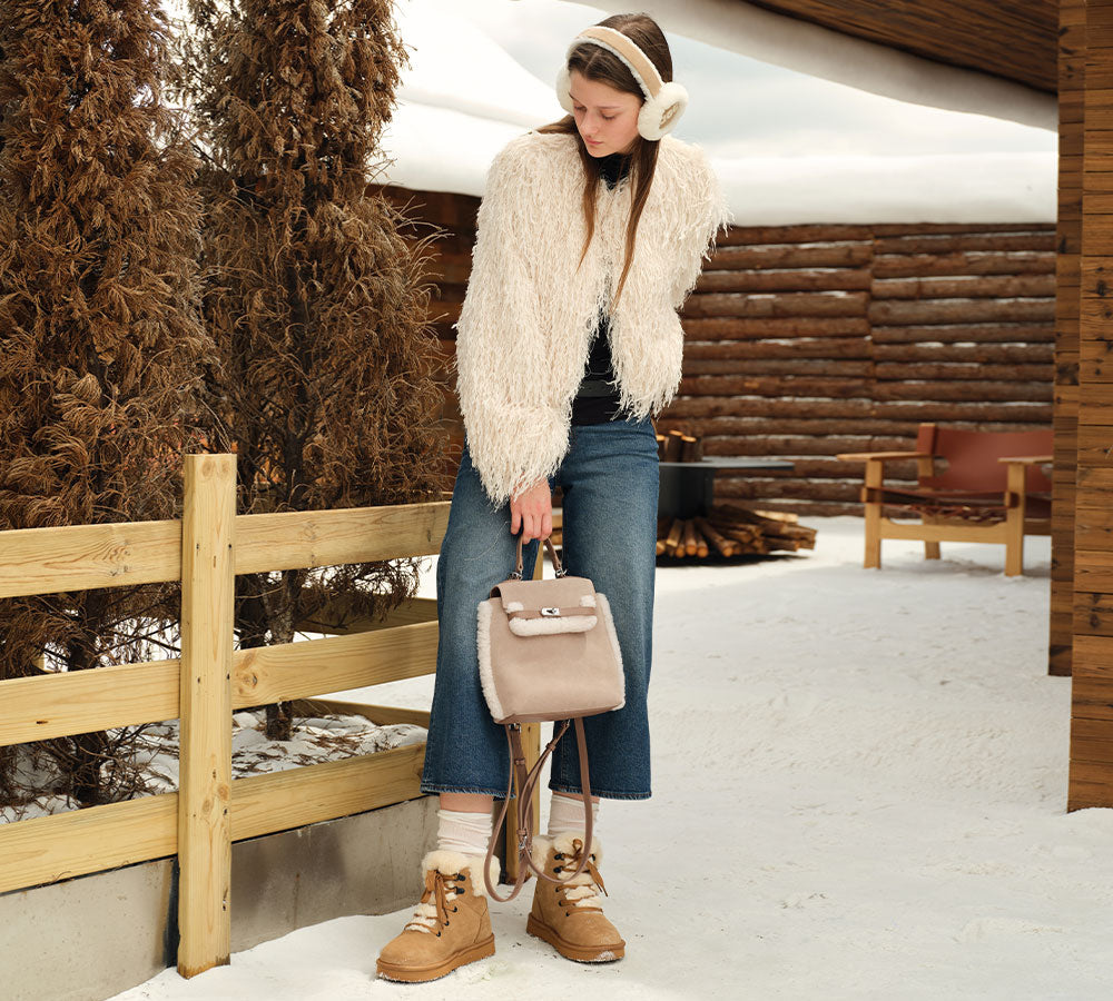 AUSTRALIAN SHEPHERD Women Fluffy Wool Adjustable Strap Over Shoulder Kenny Bag