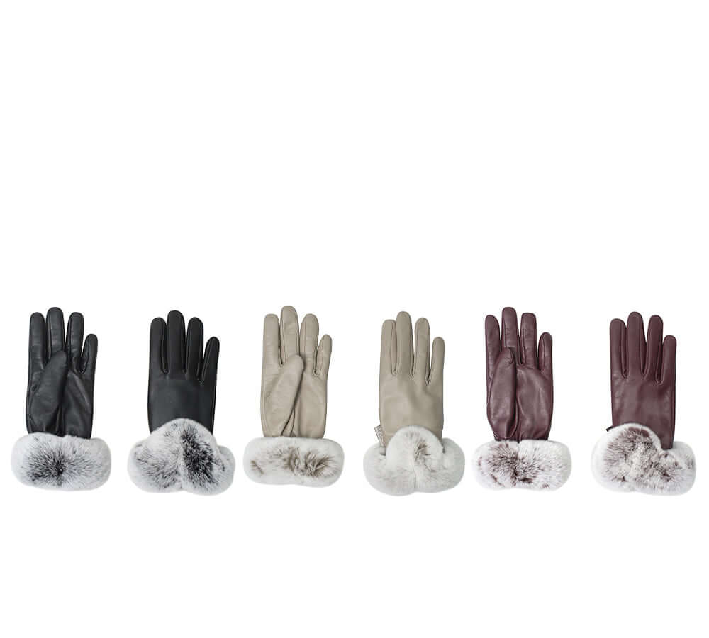 AUSTRALIAN SHEPHERD® Ladies Gloves Leather Fluffy Lennon Gloves-PEROZ Accessories