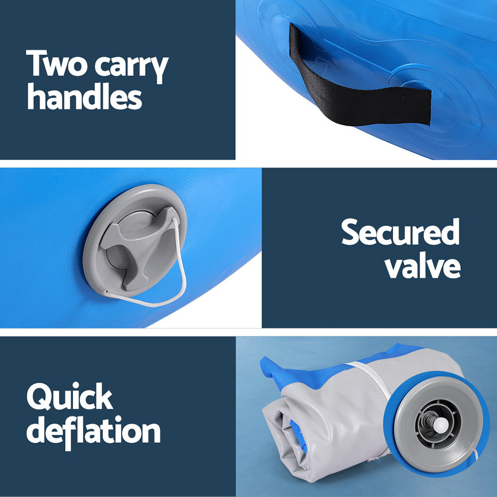 Everfit 1m Air Track Spot Inflatable Gymnastics Tumbling Mat Round Blue-Sports & Fitness > Exercise, Gym & Fitness > Gymnastics-PEROZ Accessories