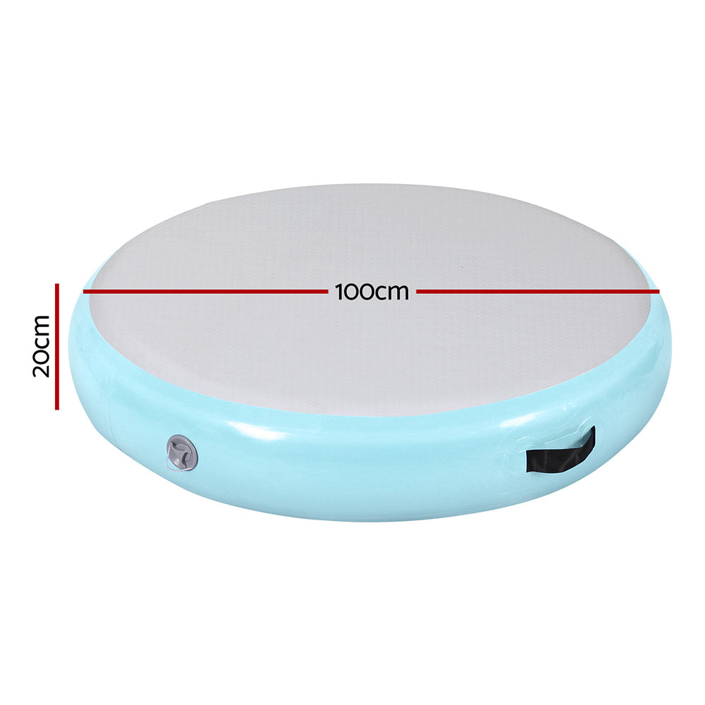 Everfit 1m Air Track Spot Inflatable Gymnastics Tumbling Mat Round Green-Sports & Fitness > Exercise, Gym & Fitness > Gymnastics-PEROZ Accessories