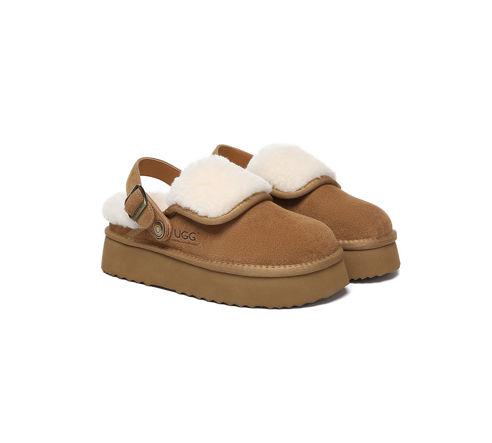 AUSTRALIAN SHEPHERD® 3-Way Style UGG Slippers Sheepskin Wool Slingback Platform Tenley-PEROZ Accessories