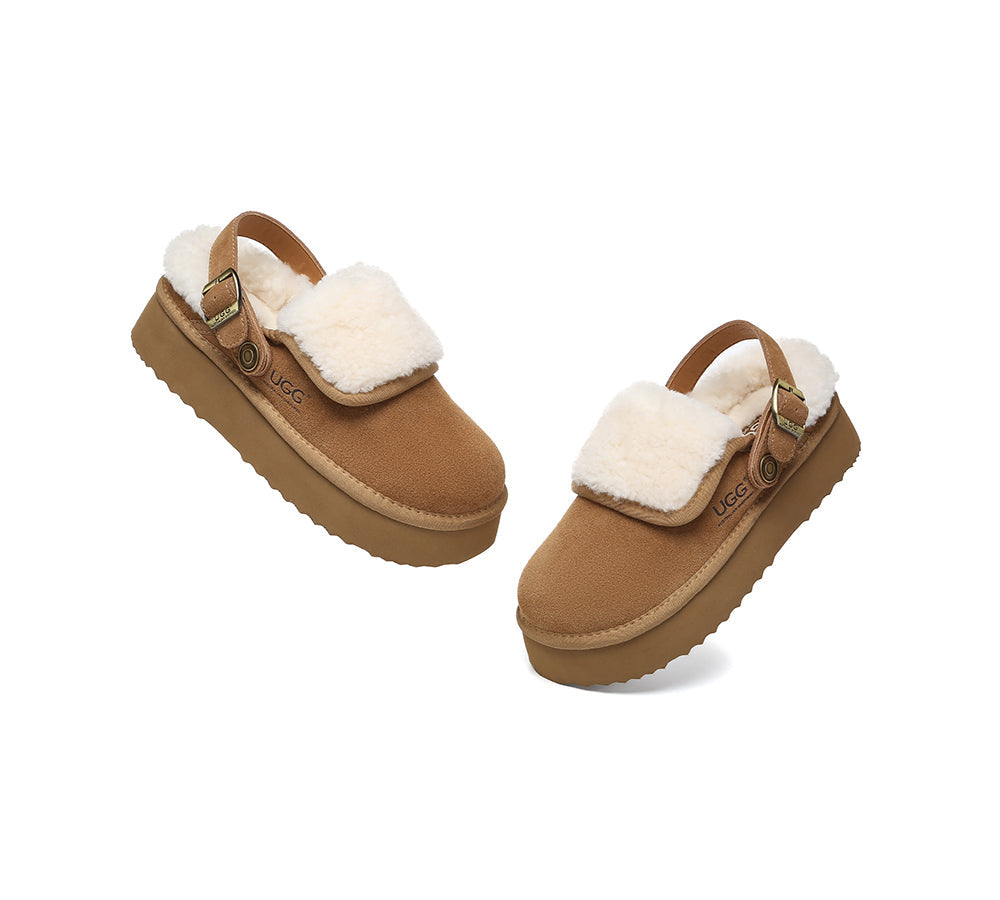 AUSTRALIAN SHEPHERD® 3-Way Style UGG Slippers Sheepskin Wool Slingback Platform Tenley-PEROZ Accessories