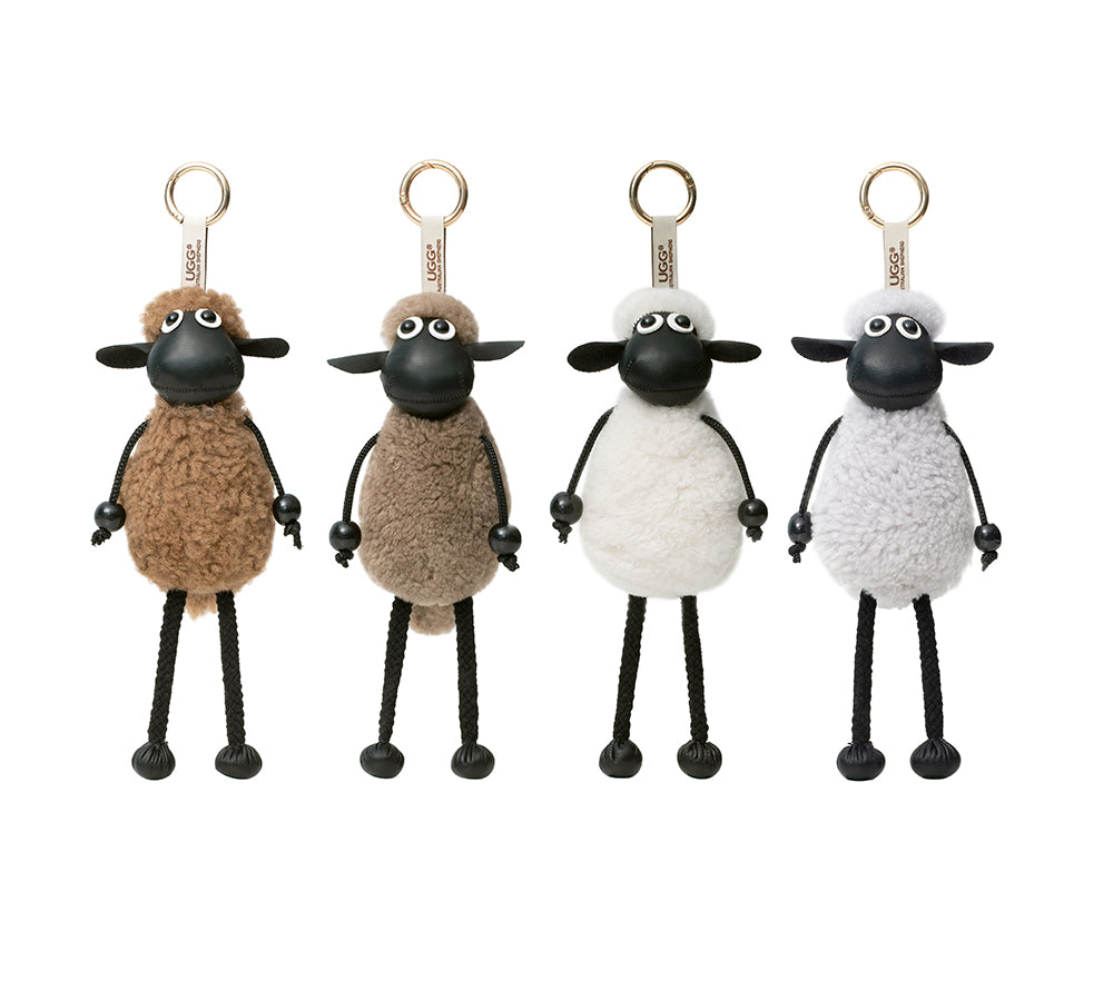 AUSTRALIAN SHEPHERD® Fluffy Sheepskin Wool Sheep Keyrings-PEROZ Accessories