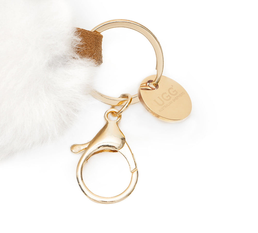 AUSTRALIAN SHEPHERD UGG Boot Fluffy Sheepskin Wool Keyring Boris-keyring-PEROZ Accessories