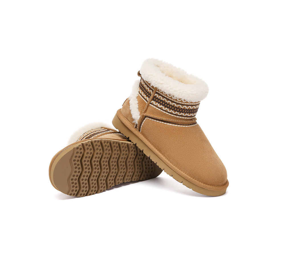 AUSTRALIAN SHEPHERD UGG Boots Sheepskin Wool Shearling Knitted Mini Ferlat-UGG Boots-PEROZ Accessories