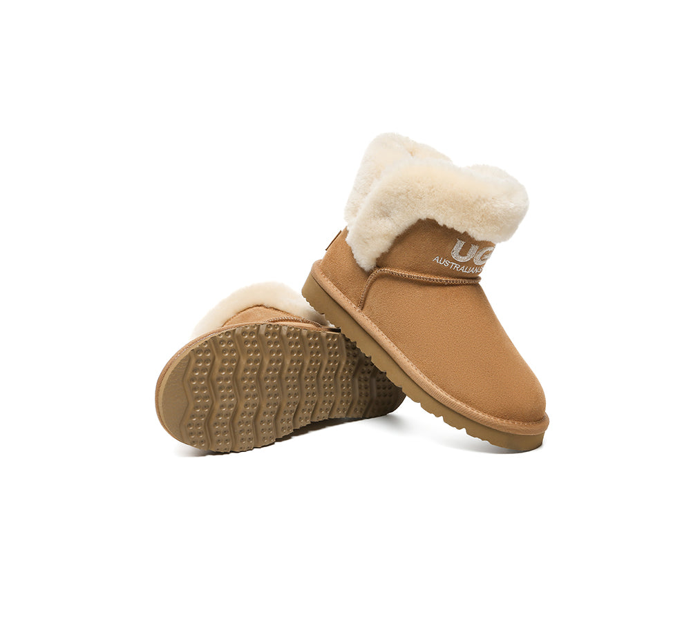 AUSTRALIAN SHEPHERD® UGG Boots Sheepskin Wool Shearling Lined Ankle Mini Oatha-PEROZ Accessories