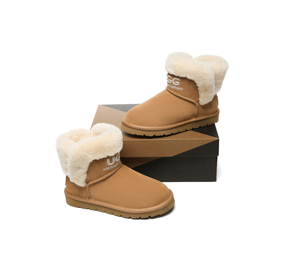 AUSTRALIAN SHEPHERD® UGG Boots Sheepskin Wool Shearling Lined Ankle Mini Oatha-PEROZ Accessories