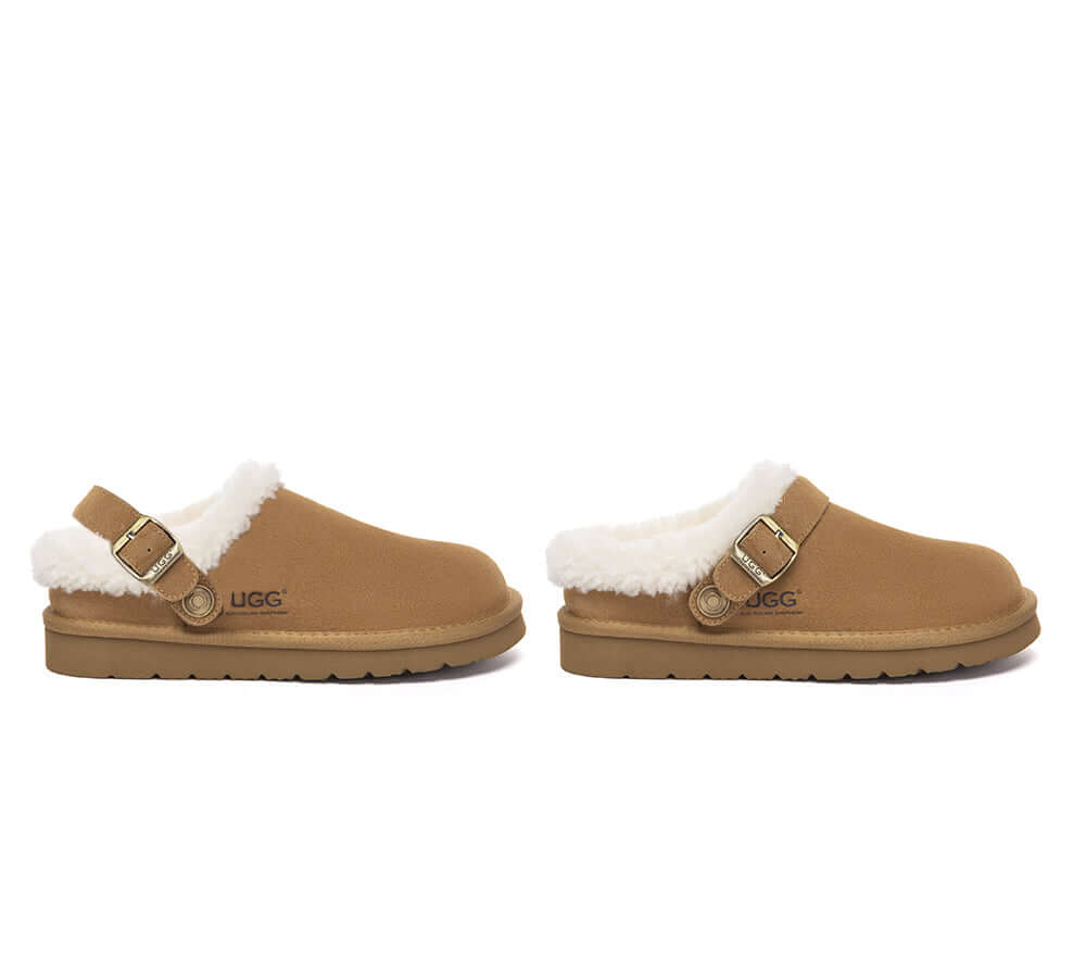 AUSTRALIAN SHEPHERD® UGG Slippers Sheepskin Wool Adjustable Strap Ankle Trim Pulsey-PEROZ Accessories