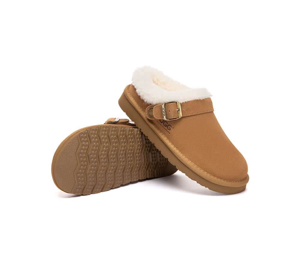 AUSTRALIAN SHEPHERD® UGG Slippers Sheepskin Wool Adjustable Strap Ankle Trim Pulsey-PEROZ Accessories