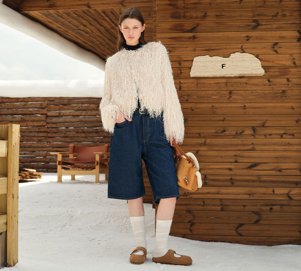 AUSTRALIAN SHEPHERD UGG Slippers Sheepskin Wool Adjustable Strap Mary Jane Velly-UGG Slippers-PEROZ Accessories