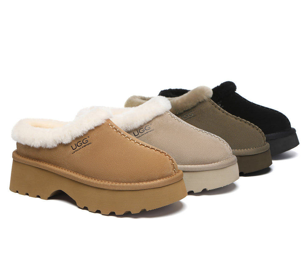 AUSTRALIAN SHEPHERD® UGG Slippers Sheepskin Wool Ankle Chunky Platform Adrian-PEROZ Accessories
