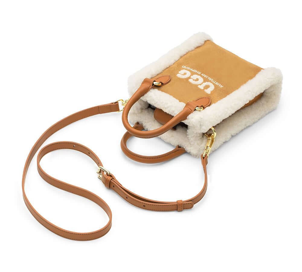 AUSTRALIAN SHEPHERD® Women Fluffy Wool Adjustable Strap Over Shoulder Charlie Bag-PEROZ Accessories