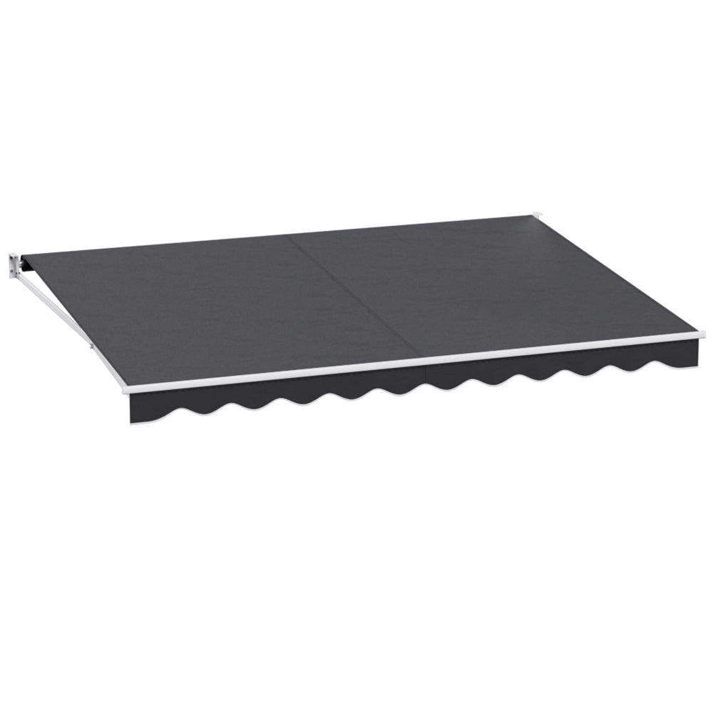 Instahut Retractable Folding Arm Awning Manual Sunshade 4.5Mx3M Grey-Home & Garden > Shading-PEROZ Accessories