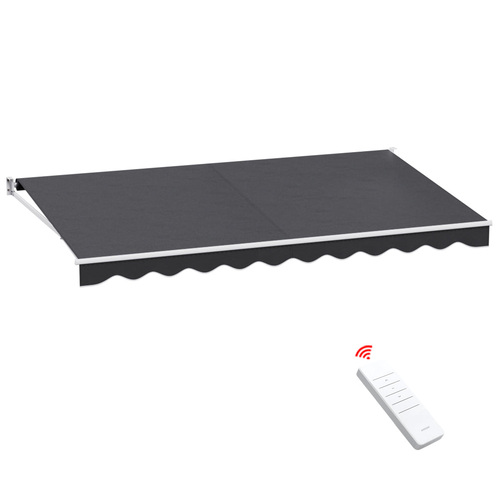 Instahut Retractable Folding Arm Awning Motorised Sunshade 4.5Mx2.5M Grey-Home & Garden > Shading-PEROZ Accessories