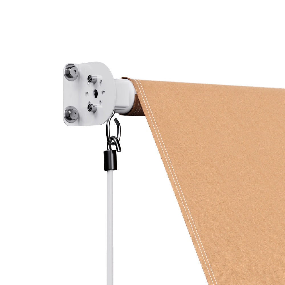 Instahut Window Fixed Pivot Arm Awning Outdoor Retractable Canopy 2.1X2.1M Beige-Home & Garden > Shading-PEROZ Accessories