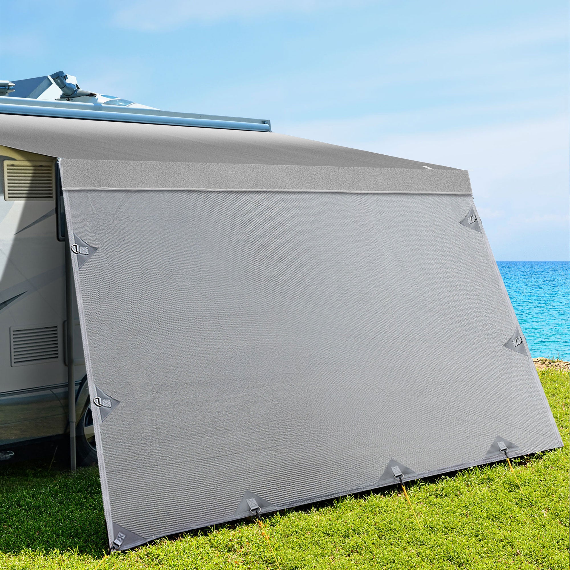 Weisshorn 18ft Caravan Awning Fabric & Privacy Screen RV Roll Out Sun Shade 5.2M-Outdoor Recreation > Camping > Caravan Accessories-PEROZ Accessories