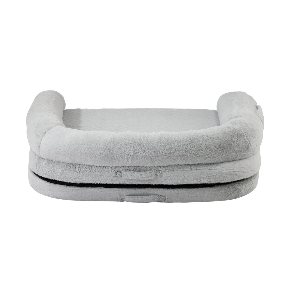 Alopet Foldable Calming Dog Bed Removable Washable Grey-Dog Bed-PEROZ Accessories