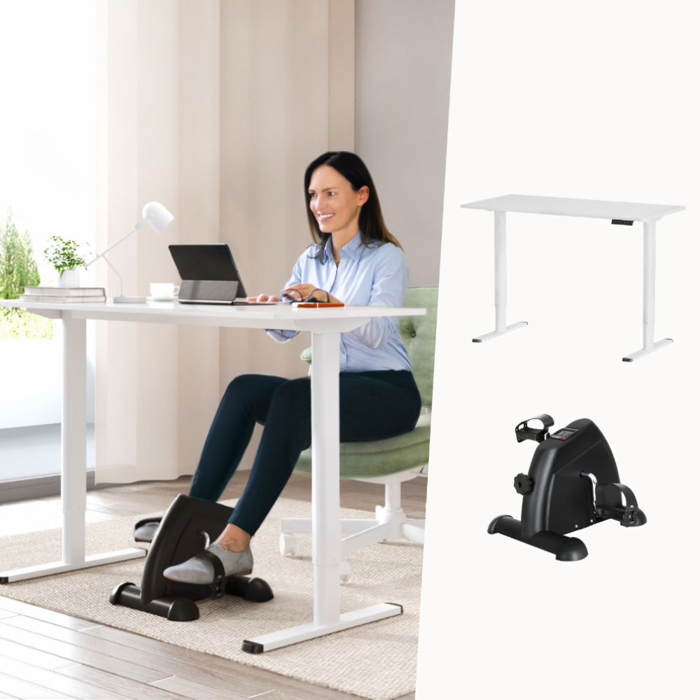 Artiss 120cm Electric Standing Desk with Mini Peal Exercise Bike Home Office-Furniture > Office > Office & Desk Chairs-PEROZ Accessories