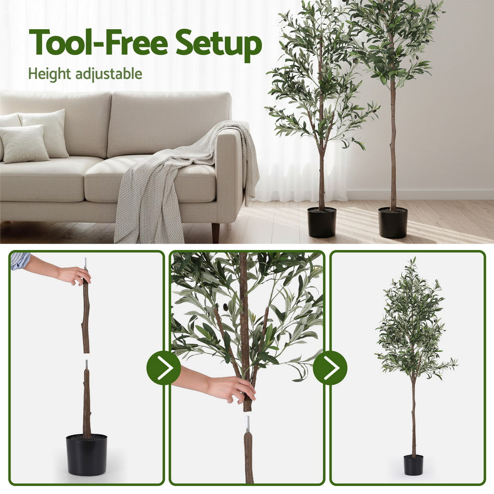 Artiss 180cm Artificial Olive Tree Faux Trees Indoor Decor Artificial Plants Lifelike Plant 1.8M-Home & Garden > Artificial Plants > Artificial Trees-PEROZ Accessories