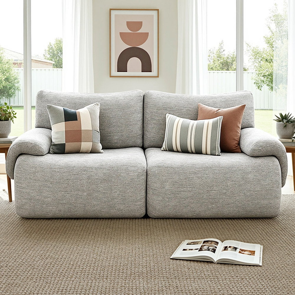 Artiss 2 Seater Sofa Modular Sectional Sofas Couch Bed No Assembly Living Room Grey-Furniture > Sofas > Sofas & Sofa Beds-PEROZ Accessories