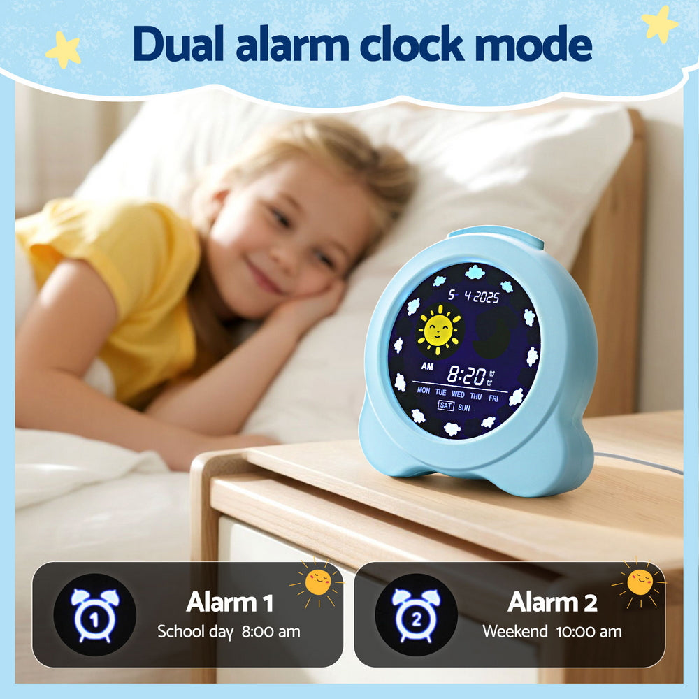 Artiss 3.8" Digital Day Clock Calendar Alarm LCD Display Blue-Home & Garden > Decor > Clocks-PEROZ Accessories