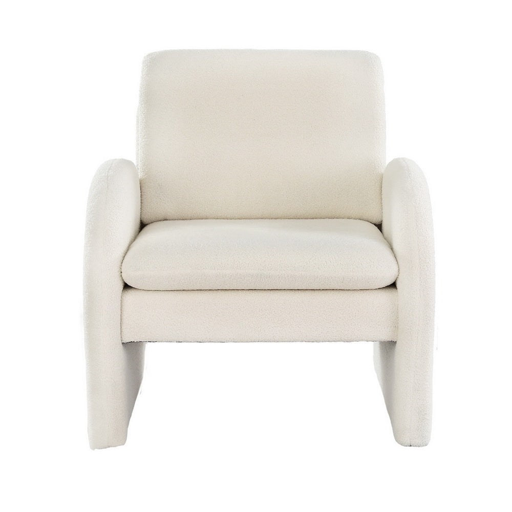 Artiss Armchair Accent Chair Lounge Tub Sofa Couch Curved Arm Seat Boucle White-Furniture > Bar Stools & Chairs > Arm Chairs & Recliners-PEROZ Accessories