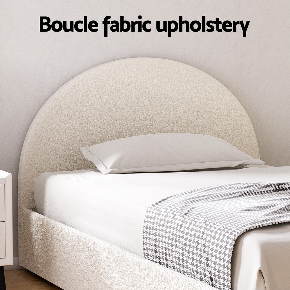 Artiss Bed Frame Gas Lift Strorage Beds Base Platform Boucle Fabric King Single ELLA-Furniture > Bedroom > Beds & Bed Frames-PEROZ Accessories