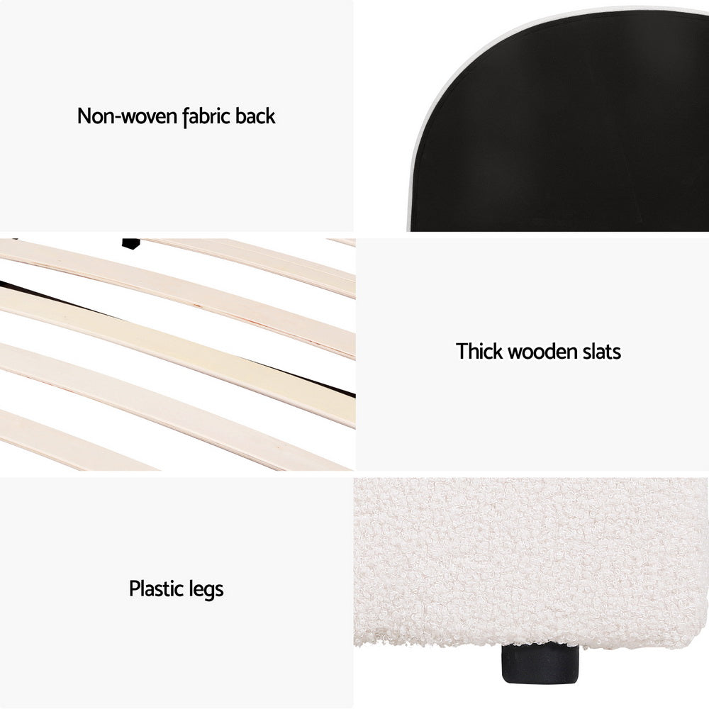 Artiss Bed Frame Gas Lift Strorage Beds Base Platform Boucle Fabric King Single ELLA-Furniture > Bedroom > Beds & Bed Frames-PEROZ Accessories