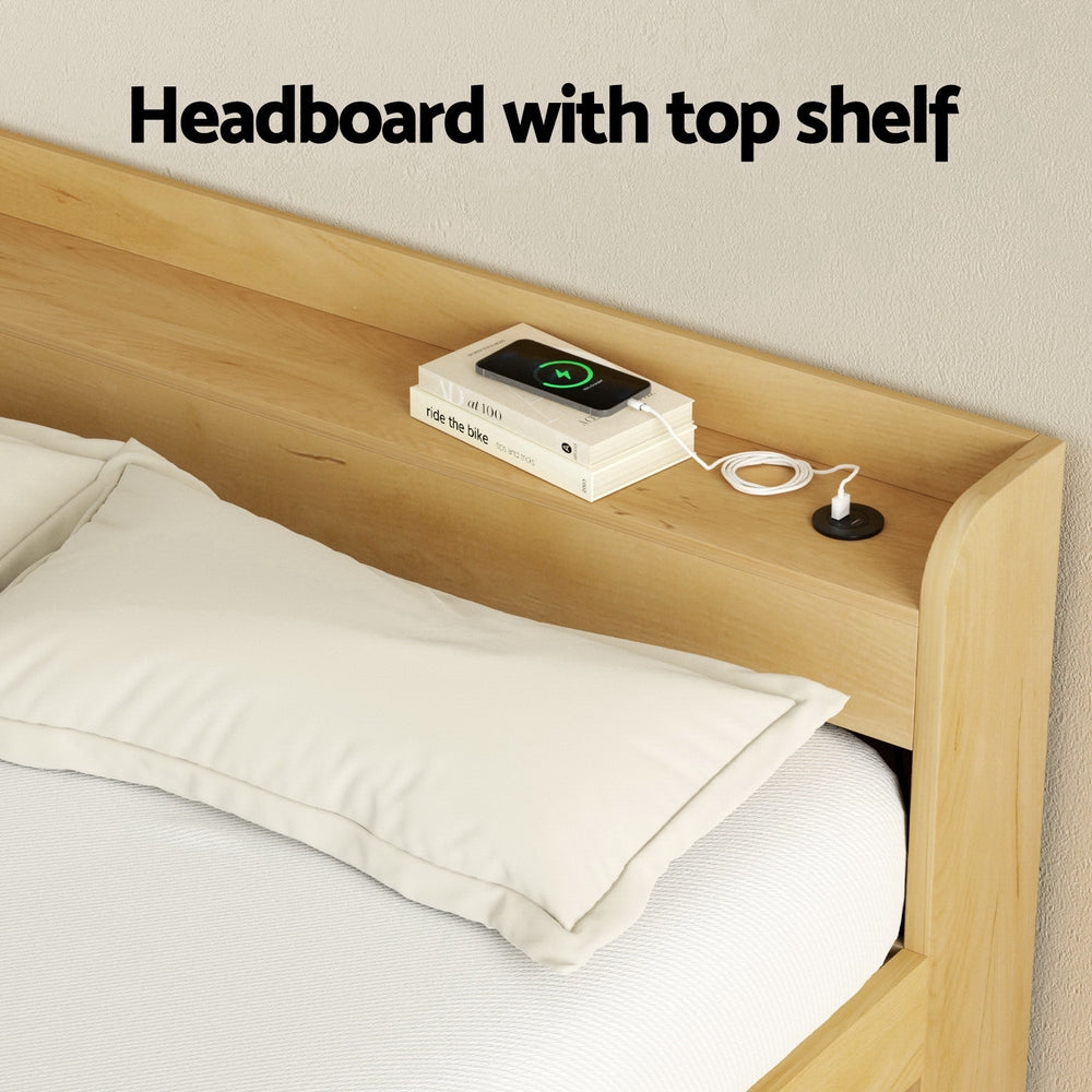 Artiss Bed Frame Queen Size with Charging Ports and 2 Drawers AURA-Furniture > Dining > Kitchen & Dining Chairs-PEROZ Accessories