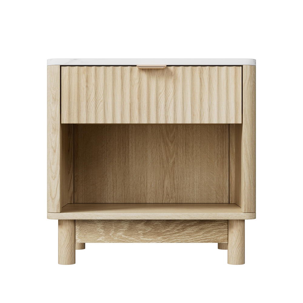 Artiss Bedside Table Nightstand 1 Drawer Shelves Pine-Furniture > Bedroom > Bedside Tables-PEROZ Accessories