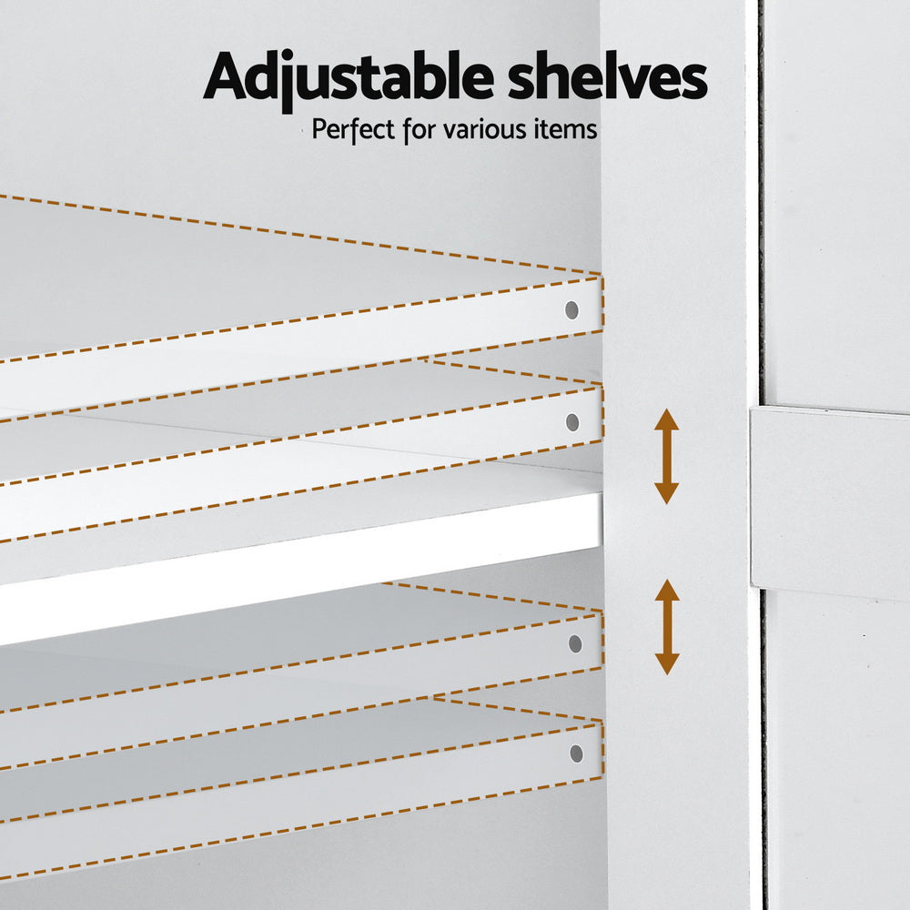 Artiss Buffet Sideboard 180cm Hutch Storage Cabinet Kitchen Drawer Door White-Furniture > Dining > Buffets & Sideboards-PEROZ Accessories